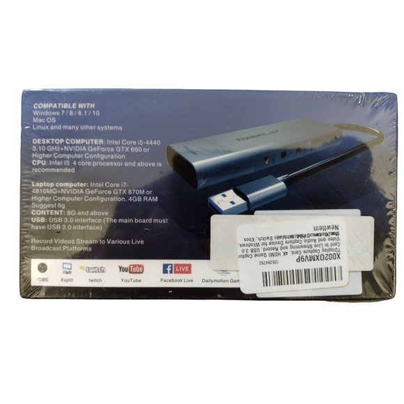 NEW! 4K 30fps HDMI Game Capture Card to Live Streaming and Record, USB 3.0 - Picture 3 of 4